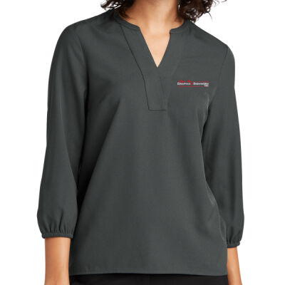 Lakes Area Graphix - Women's Stretch Crepe 3/4 Sleeve Blouse Thumbnail